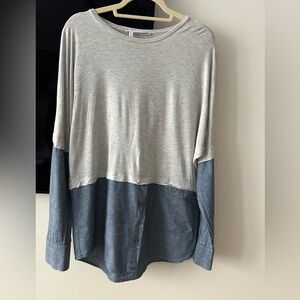 Derek lam 10 crosby 100% viscous and 100% cotton light & dark gray Sz 10 - XXL